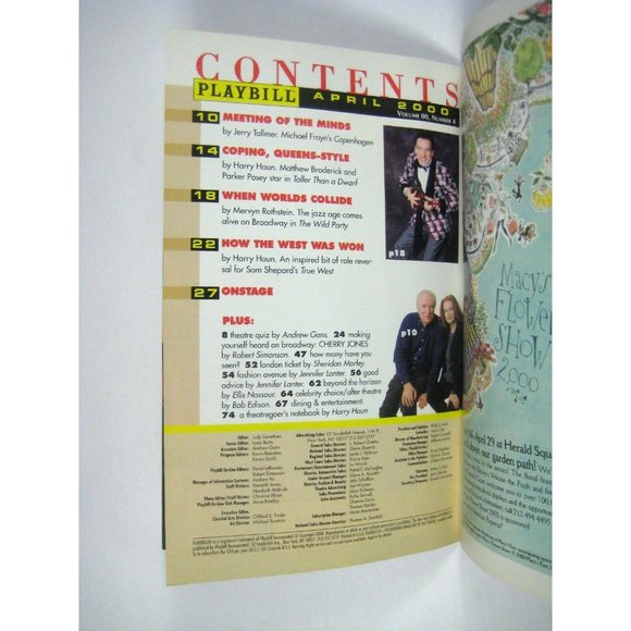 Fully Committed Playbill April 2000 Mark Locke Becky Mode Cherry Lane Theatre - Picture 3 of 6